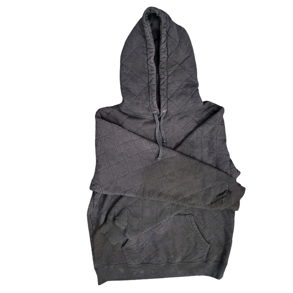 Supreme Quilted Men's Black Hoodie - Size Medium